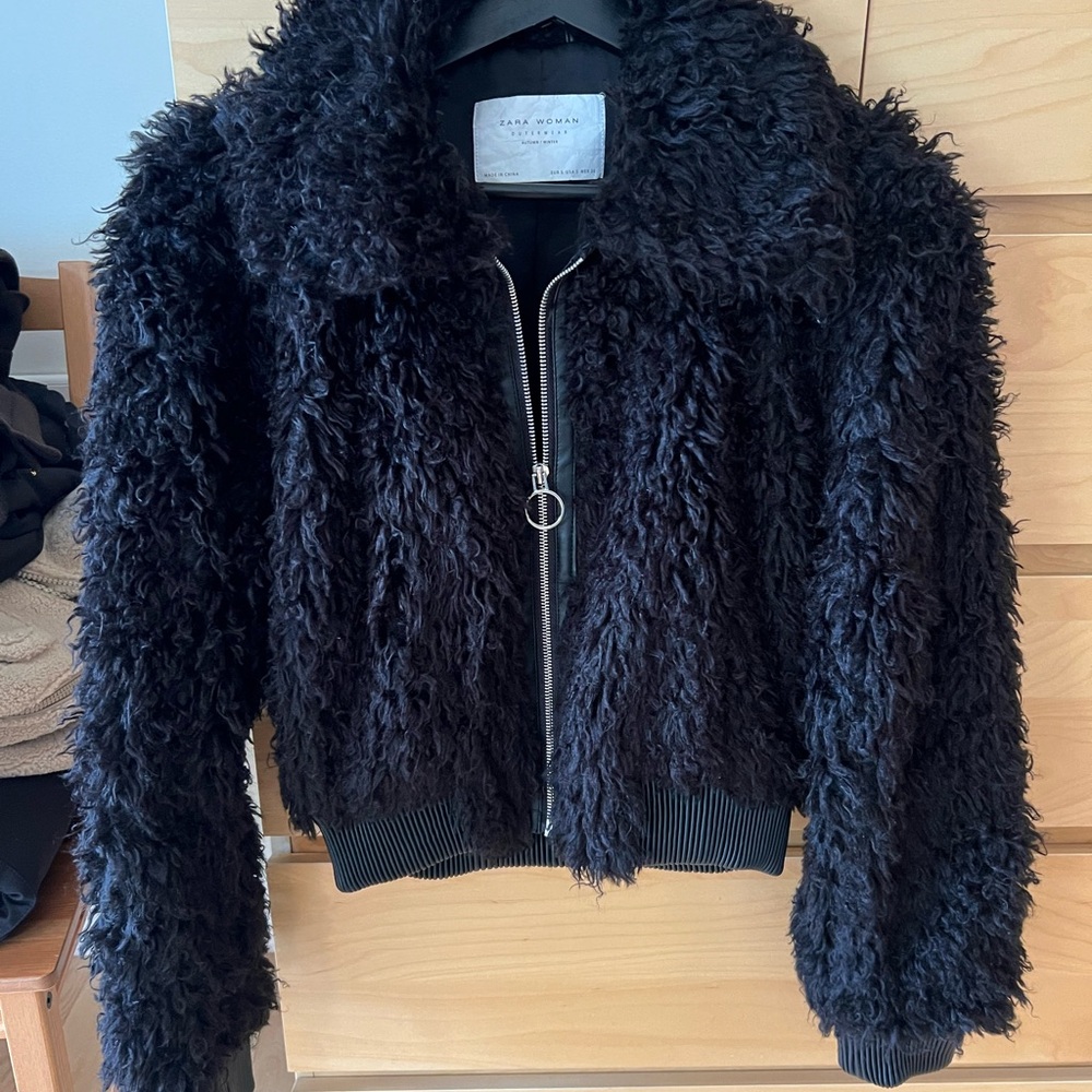 Zara Black Teddy Jacket